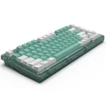 Alternative view of FL-Esport Q75 Azure Green 3 mode Custom Build Keyboard - 75% RGB, Hotswap, Plate PC, Gasket, Full Foam