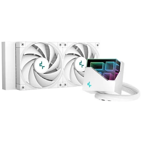 Deepcool LT520 WH AIO Liquid CPU Cooler - White, 240mm Radiator, ARGB Chain Fans 2250RPM, 4th Gen water pump, AM5-LGA1700 compatible
