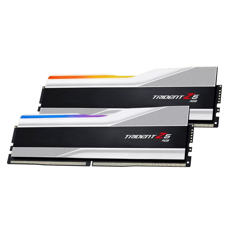 G.Skill Trident Z5 RGB Silver 64GB (2x32GB) DDR5 Memory Kit - Intel XMP, 6000MHz CL40 (F5-6000J3040G32GX2-TZ5RS)