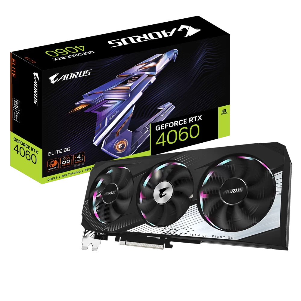 GIGABYTE AORUS GeForce RTX 4060 ELITE 8G (GV-N4060AORUS E-8GD) Graphics Card