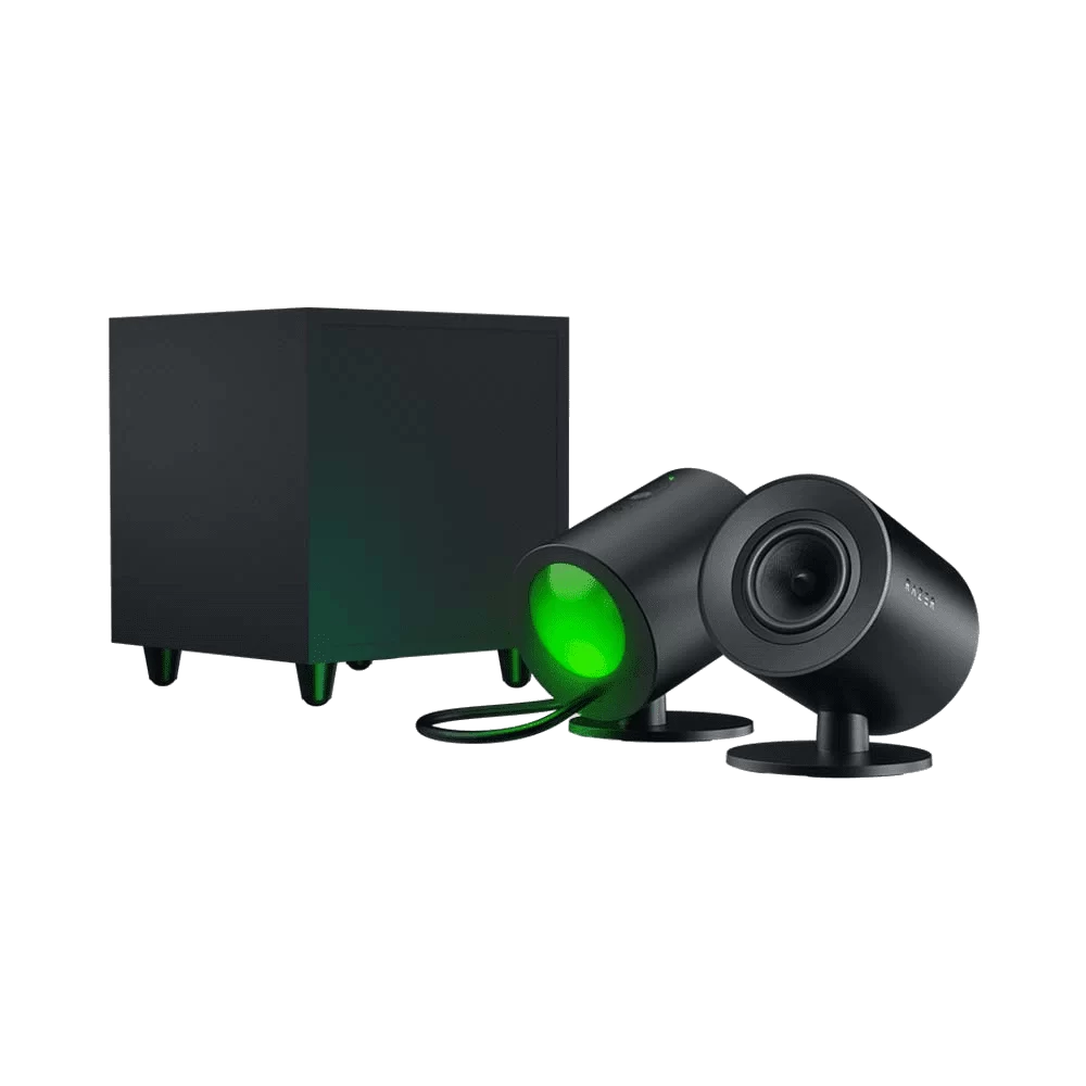 Razer NOMMO V2 PRO 2.1 PC Gaming Speakers - Bluetooth 5.3, Razer Chroma RGB, Wireless Subwoofer + Control Pod