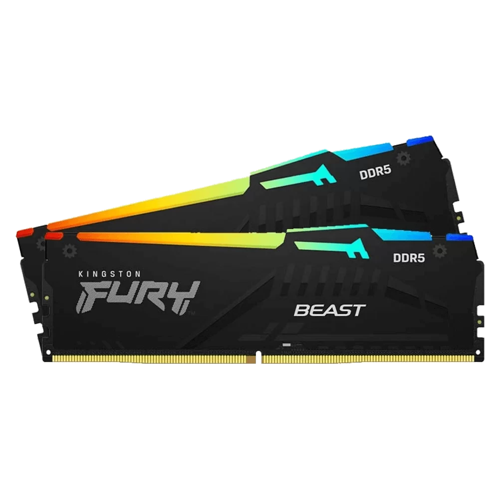 Kingston FURY Beast DDR5 RGB 32GB Memory Kit - Black, 32GB (2x16GB) DDR5, 5600MHz, CL40 (KF556C40BBAK2-32)