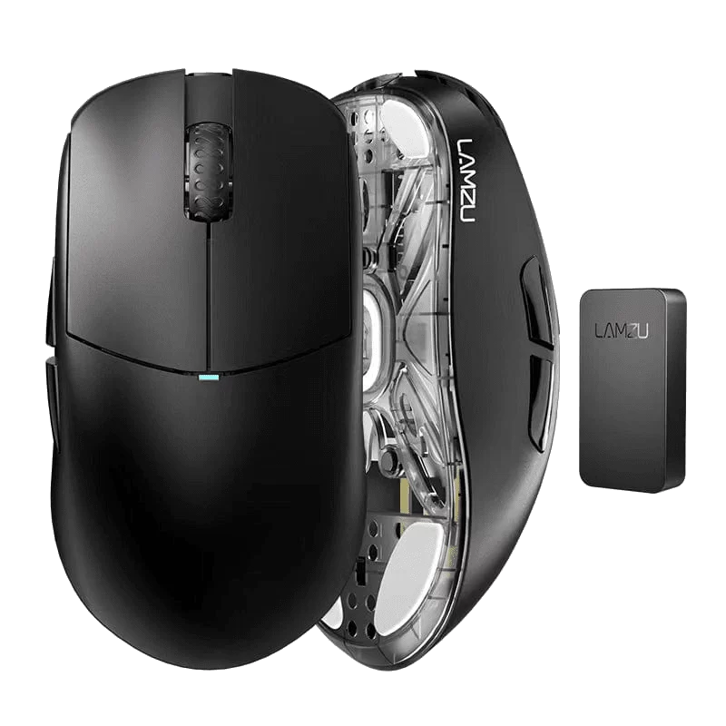 Lamzu Atlantis OG V2 Pro Black (4K Compatible) Wireless Gaming Mouse - 57g, Pixart PAW3395, 2.4GHz + USB-C, 4K receiver included