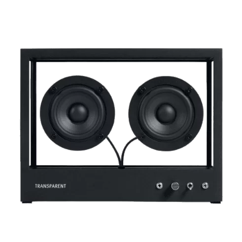 TRANSPARENT Small Transparent Speaker - Black, 2.0 Dual Speaker, Bluetooth 5.0, Multi Room Audio