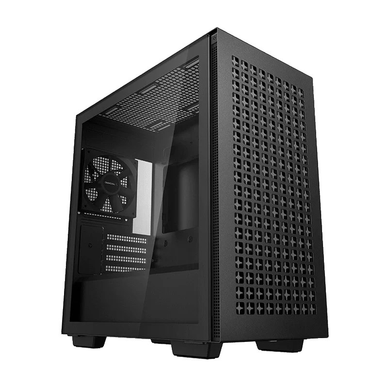 DEEPCOOL CH370 Compact Powerhouse Case - Black, Tempered Glass, M-ATX Case, 1x120mm fan includes