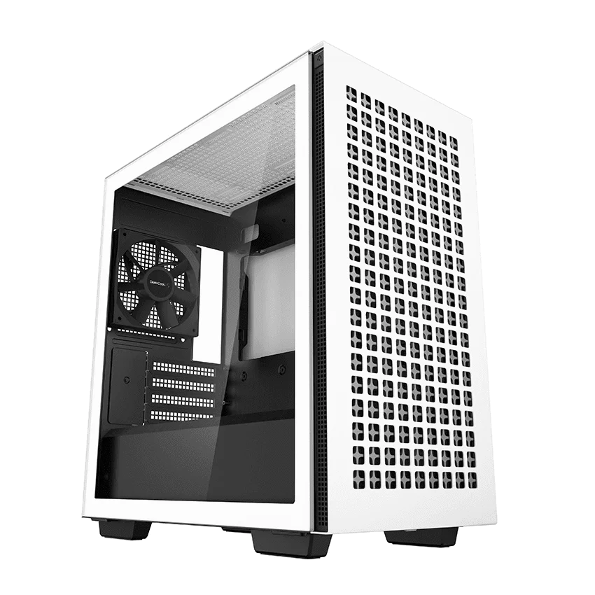 DEEPCOOL CH370 WH Compact Powerhouse Case - White, Tempered Glass, M-ATX Case, 1x120mm fan includes