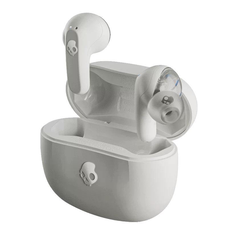 Skullcandy Rail® True Wireless Earbuds - White, Pin 42h, IP55, Skull-IQ, Alexa Enabled, Microphone