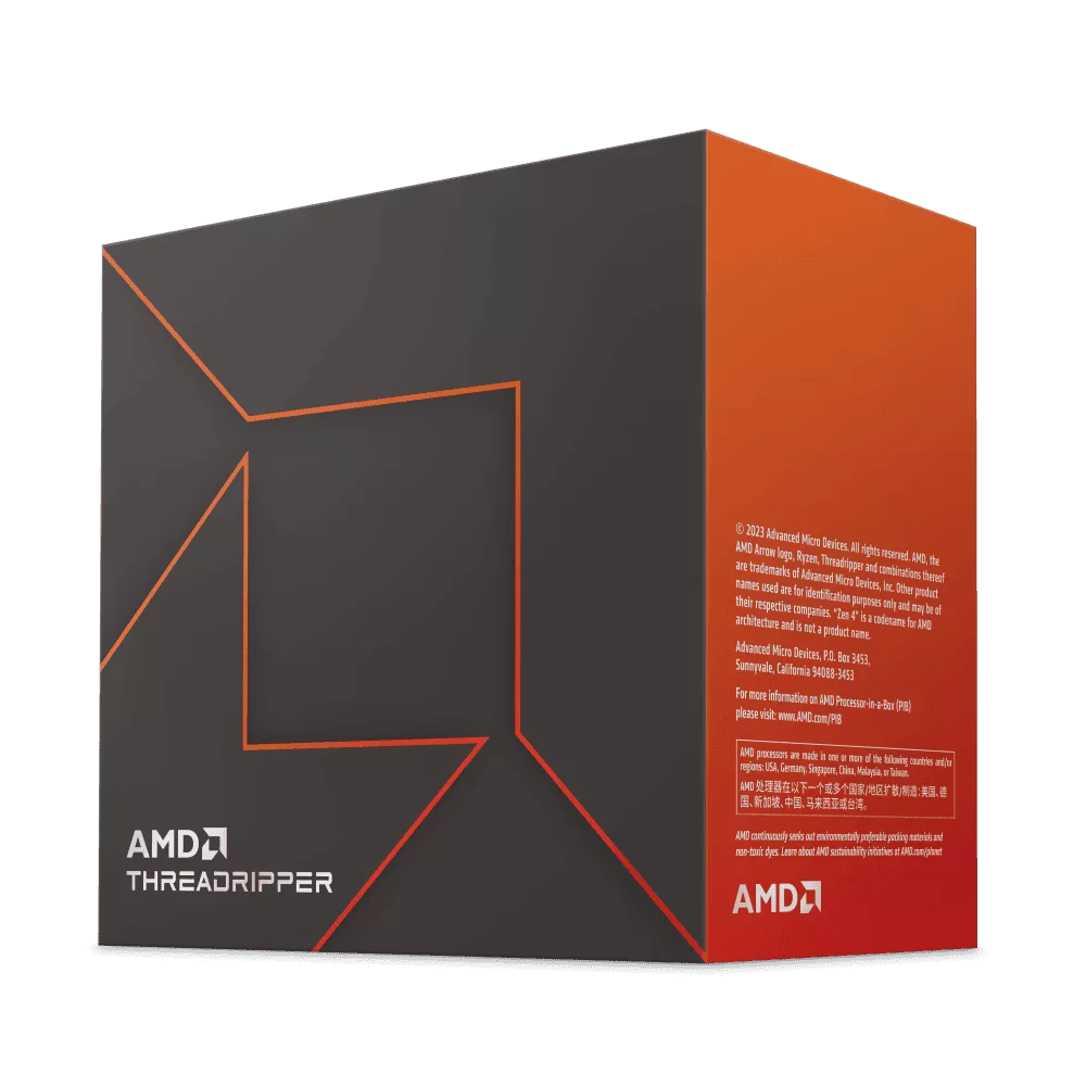 AMD Ryzen Threadripper 7960X Processor - 24C48T, 4.2GHz Up to 5.3GHz, PCIe 5.0, sTR5, 350W TDP, chipset support TRX50, Storm Peak Zen4