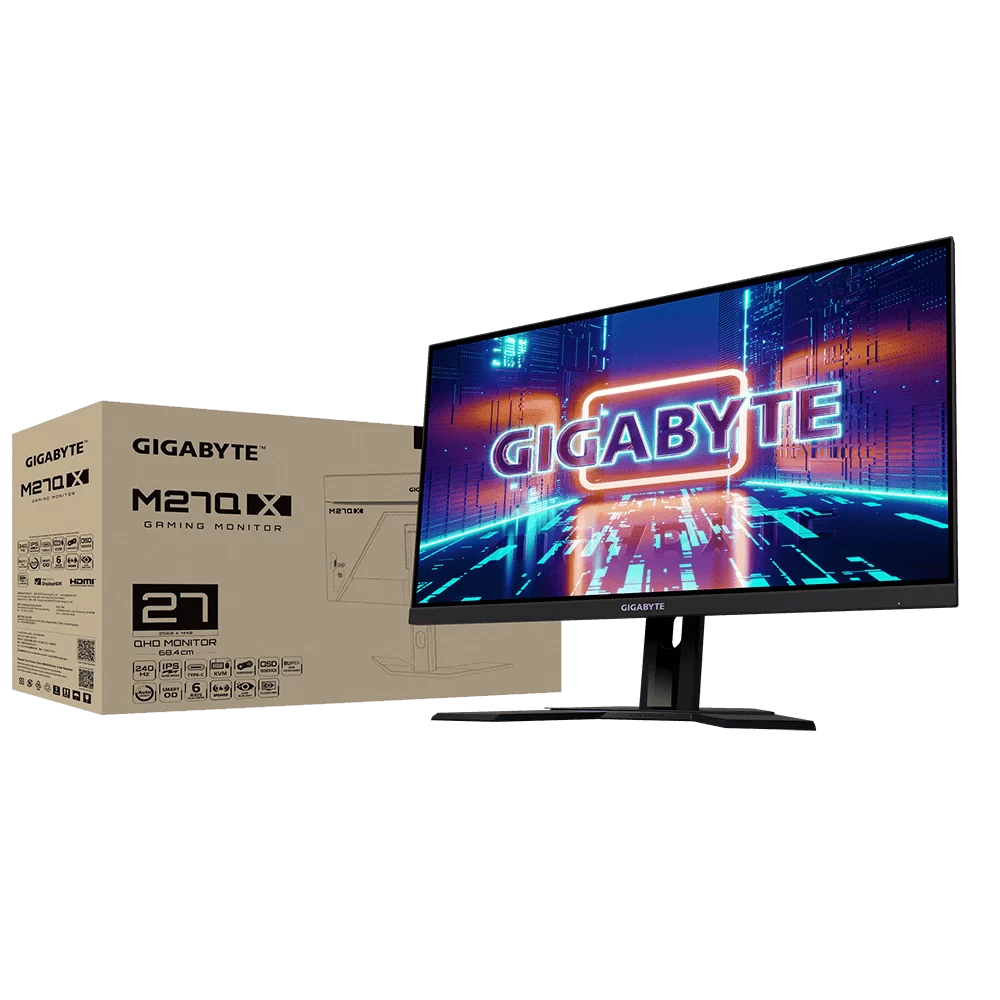 GIGABYTE M27Q X Gaming Monitor - 27 inch, 2K QHD (2560 x 1440), 240Hz, HDR 400, 140% sRGB, 92% DCI-P3