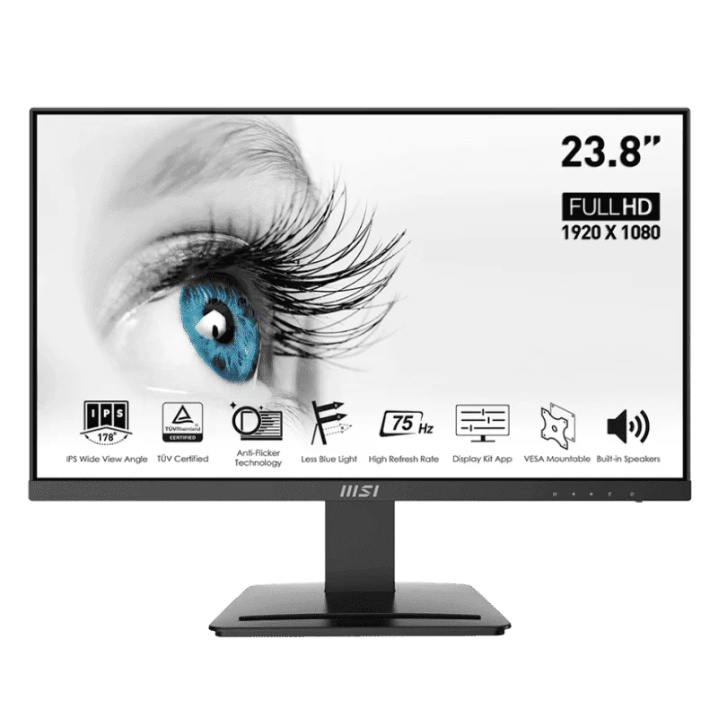 MSI PRO MP243 Monitor - 24 inch, Full HD (1920x1080) , 75Hz, Displayport, HDMI