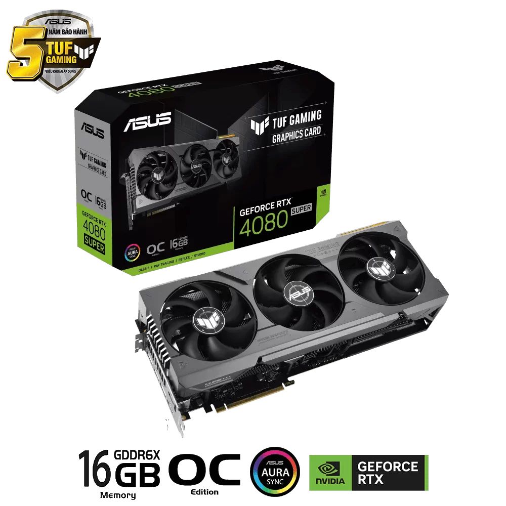 ASUS TUF Gaming GeForce RTX 4080 SUPER 16GB GDDR6X OC Edition (TUF-RTX4080S-O16G-GAMING) Graphics Card