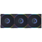 Lian Li UNI FAN TL LCD 120 Triple Black Fan (12TLLCD3B) - 3x 120mm fans, 1x UNI FAN Controller Cable (P-7P)