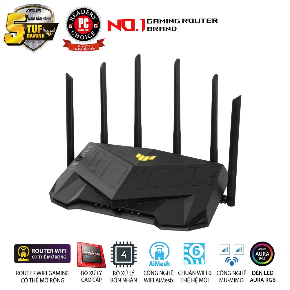 ASUS TUF Gaming AX6000 Dual Band WiFi 6 Gaming Router (TUF-GAMING-AX6000) - Dual Ban
