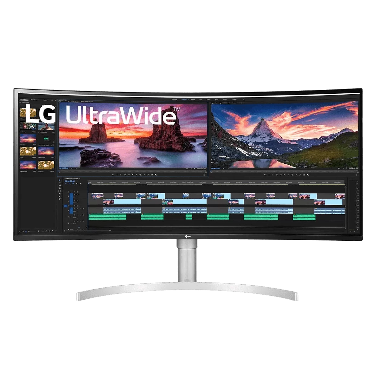 LG 38WN95C-W UltraWide Monitor - 38 inch Nano IPS Curved QHD+ (3840 x 1600), VESA Display HDR 600, G-SYNC Compatible, Thunderbolt