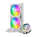 Alternative view of Cooler Master MASTERLIQUID 240 ATMOS ARGB Close-Loop AIO Liquid Cooling - White, Customize Pump, Sickleflow Edge PWM Fans, 240mm Radiator, CryoFuze Cooling