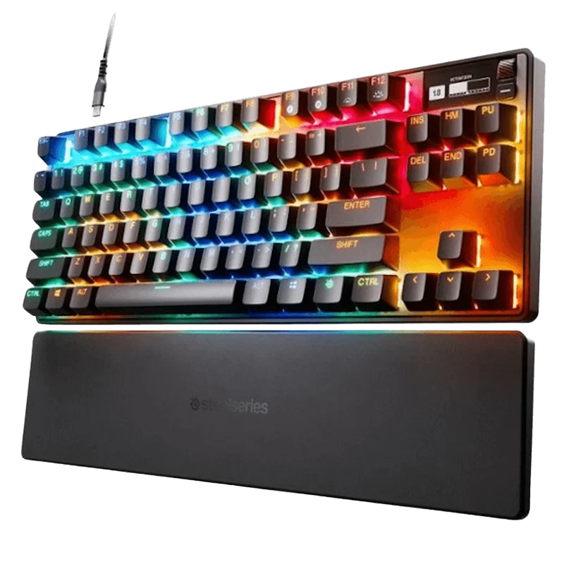 SteelSeries Apex Pro TKL Wireless (2023) Gaming Keyboard - OmniPoint 2.0 Adjustable HyperMagnetic Switches, OLED Smart Display, RGB Backlit, Magnetic Wrist Rest
