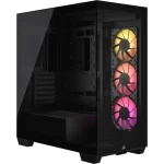 CORSAIR 3500X ARGB Black Glass PC Case - Mid-Tower, 3x RS120 ARGB fans, Reverse Connection Motherboard Compatible