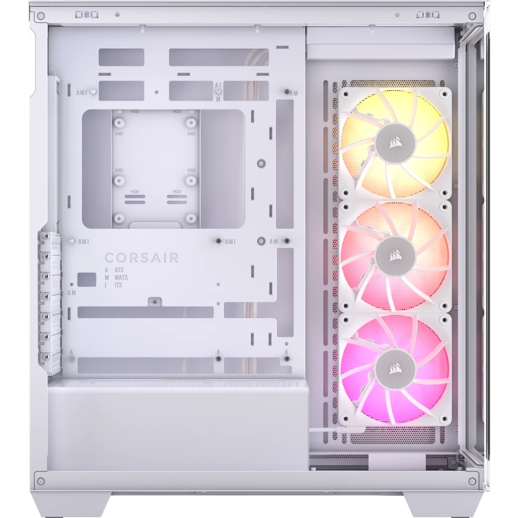 CORSAIR iCUE LINK 3500X RGB White Glass PC Case - Mid-Tower, 3x RS120 ARGB fans + iCUE LINK System Hub, Reverse Connection Motherboard Compatible 4 CORSAIR iCUE LINK 3500X RGB White Glass PC Case - Mid-Tower, 3x RS120 ARGB fans + iCUE LINK System Hub, Reverse Connection Motherboard Compatible - Ảnh 4