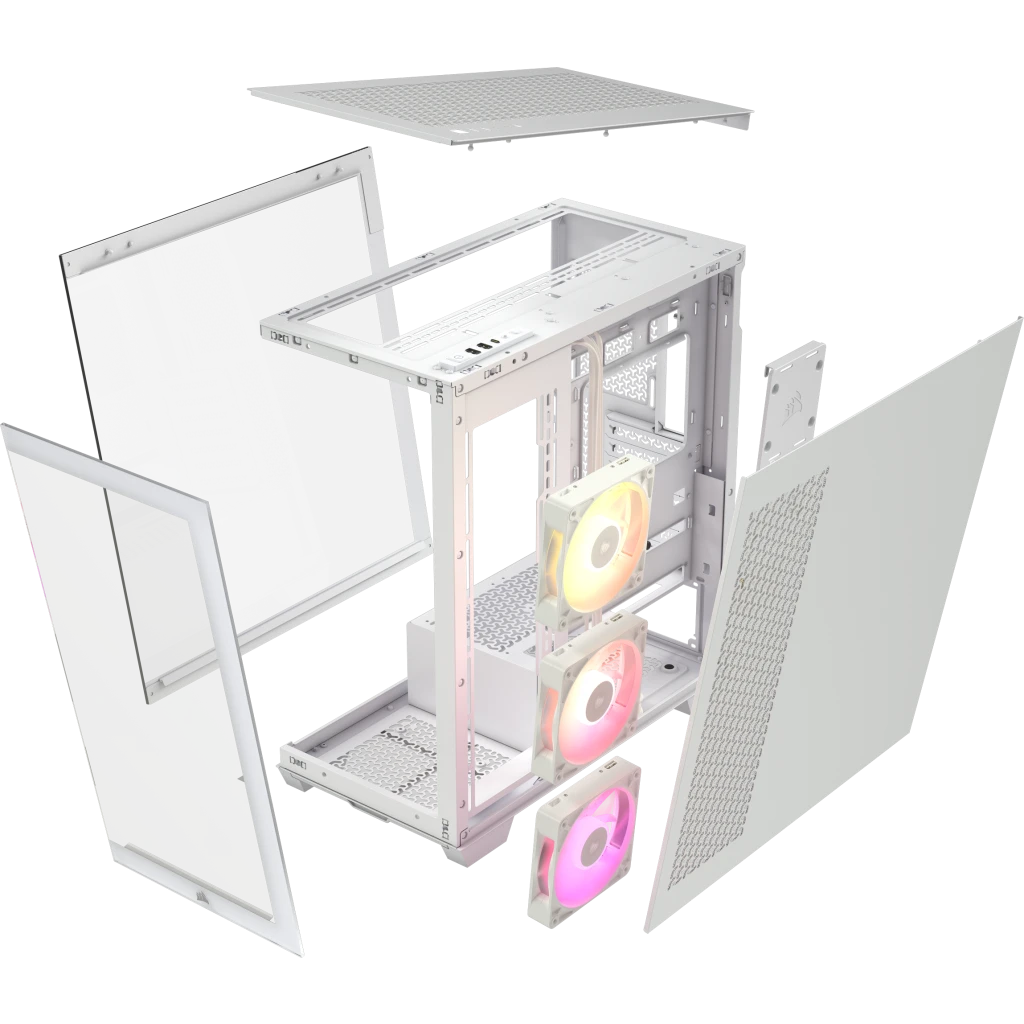 CORSAIR iCUE LINK 3500X RGB White Glass PC Case - Mid-Tower, 3x RS120 ARGB fans + iCUE LINK System Hub, Reverse Connection Motherboard Compatible 6 CORSAIR iCUE LINK 3500X RGB White Glass PC Case - Mid-Tower, 3x RS120 ARGB fans + iCUE LINK System Hub, Reverse Connection Motherboard Compatible - Ảnh 6