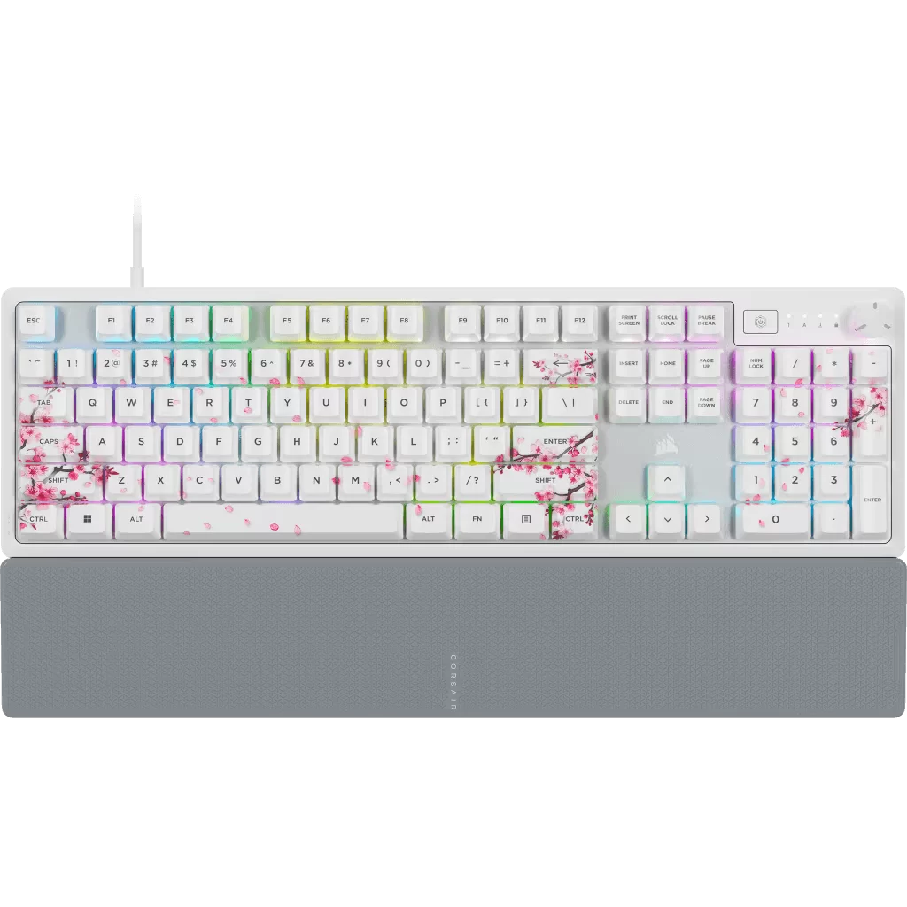 CORSAIR K70 CORE SE RGB Mechanical Gaming Keyboard - Cherry Blossom, Full-size RGB, Palmrest, PreLub MLX Red Linear Switches, Sound Dampening