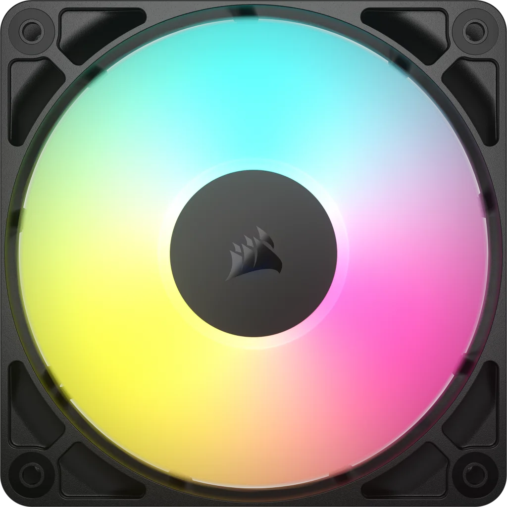 CORSAIR RS120 ARGB Single Pack Black (CO-9050180-WW) Fans - 1x120mm 2100RPM Static Pressure RGB Fan, Daisy Chain 4 Pin PWM, +5V ARGB Connections