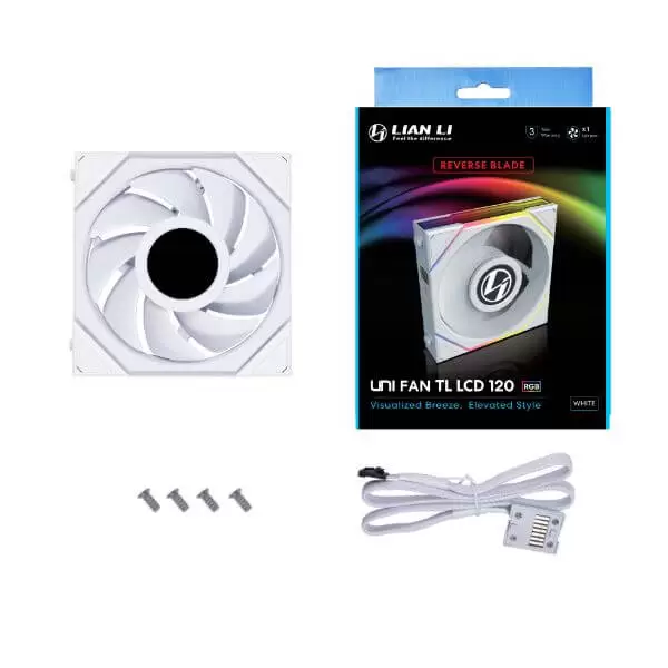 Lian Li UNI FAN TL LCD 120 Single White Fan (12TLLCD1W) - 1x 120mm fans 3 Lian Li UNI FAN TL LCD 120 Single White Fan (12TLLCD1W) - 1x 120mm fans - Ảnh 3