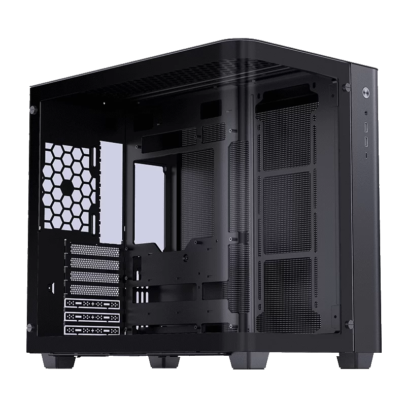 Jonsbo TK-3 Black One-piece Curved Glass Mid-Tower Case - Support BTF MB, Dual 360 AIO