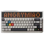 ANGRY MIAO AM 65 RGB Keyboard - Bundle - Cloud White - 65%, Leaf Spring Mounting, 3 modes, 10000mAh battery, DIY LED Screen