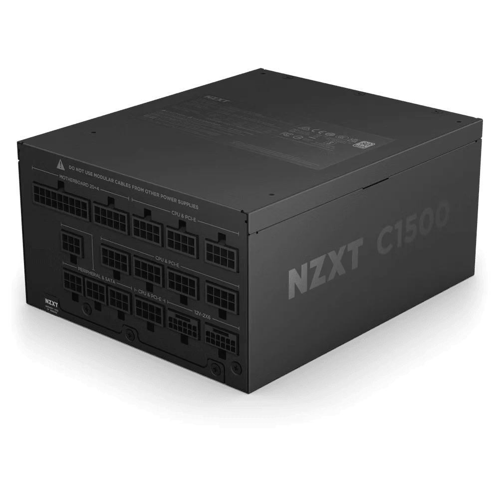 NZXT C1500 Platinum ATX 3.1 BLACK (PA-5P1BB-EU) PSU - 1500W, 80 Plus Platinum, Dual 12V-2x6 Connectors, Zero Fan Mode, 100% Japanese Capacitors