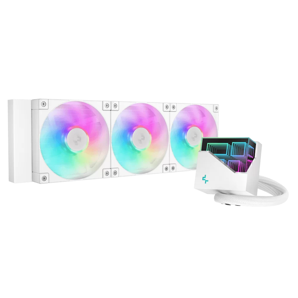DeepCool LD360 ARGB WH AIO Liquid CPU Cooler - White, 360mm Radiator, FD12 ARGB fans, 5th generation pump, AM5-LGA1700 compatible