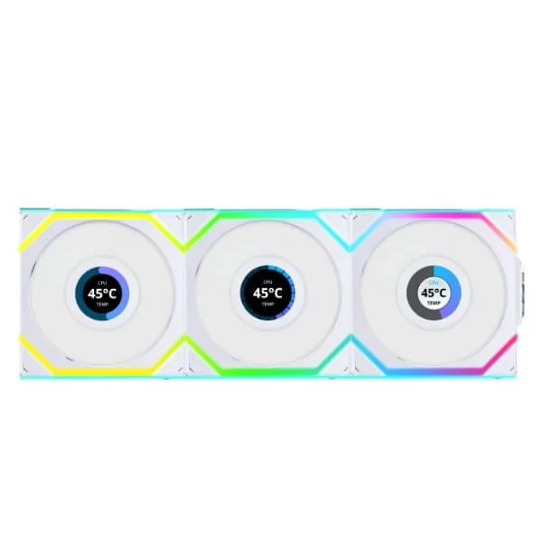 Lian Li UNI FAN SL Wireless Reverse Blade 120 Triple White Fan (12RSL1W3W) - 3x 120mm, Controller included 3 Lian Li UNI FAN SL Wireless Reverse Blade 120 Triple White Fan (12RSL1W3W) - 3x 120mm, Controller included - Ảnh 3
