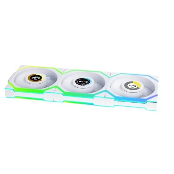 Lian Li UNI FAN SL Wireless Reverse Blade 120 Triple White Fan (12RSL1W3W) - 3x 120mm, Controller included 4 Lian Li UNI FAN SL Wireless Reverse Blade 120 Triple White Fan (12RSL1W3W) - 3x 120mm, Controller included - Ảnh 4