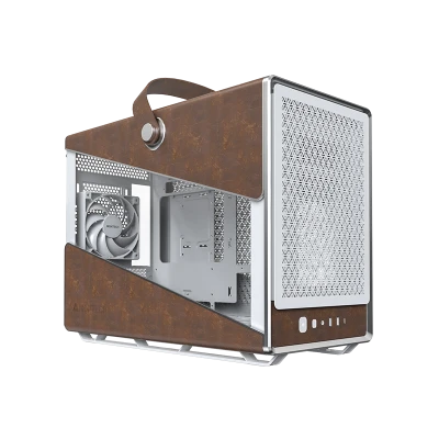 Montech HS Heritage Pro White Gaming Case Pro - iTX, Steel, Leather, 4x GF120mm fans