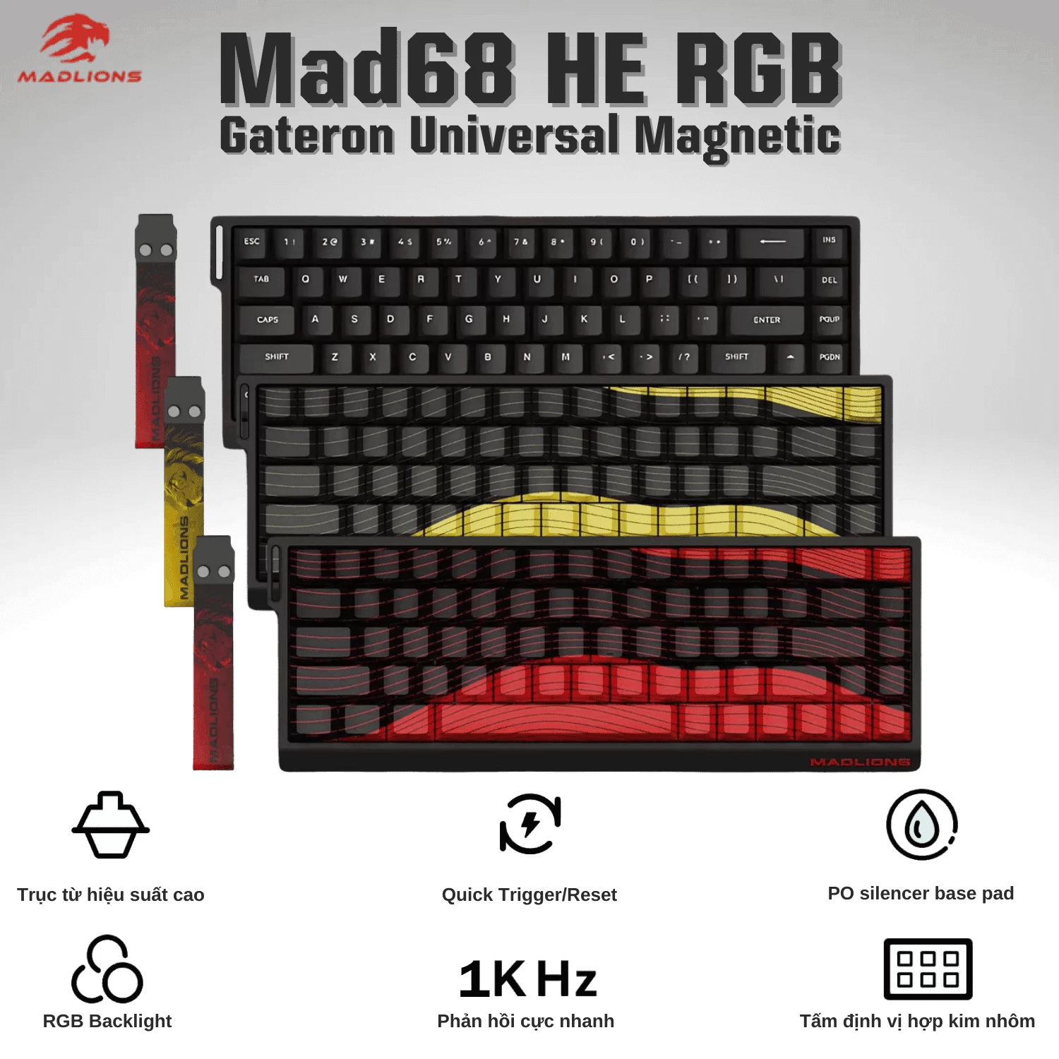 MadLion Mad68 HE RGB (1000Hz) Gateron Universal Magnetic (Non sealed) Gaming Keyboard