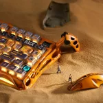 Alternative view of GravaStar Mercury K1 Pro Special Edition - Battle-Worn Yellow Gaming Keyboard