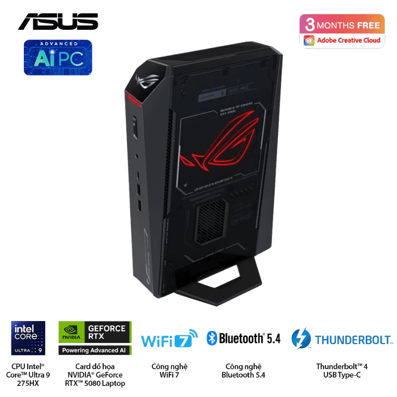 ASUS ROG NUC (2025) NUC15JNK (RNUC15JNK9X28AAU) Gaming Desktop mini PC - Ultra 9 275HX, 32GB (2x16GB) 6400 DDR5, 2TB M.2 2280 NVMe™ PCIe® 4.0​, RTX 5080 Laptop GPU, Win 11 Home