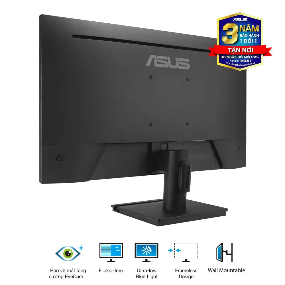 ASUS VA249HG Eye Care Monitor - 24 inch, IPS, FHD (1920x1080) Frameless, 99% sRGB, 120Hz, 1ms MPRT, HDMI + VGA 5 ASUS VA249HG Eye Care Monitor - 24 inch, IPS, FHD (1920x1080) Frameless, 99% sRGB, 120Hz, 1ms MPRT, HDMI + VGA - Ảnh 5