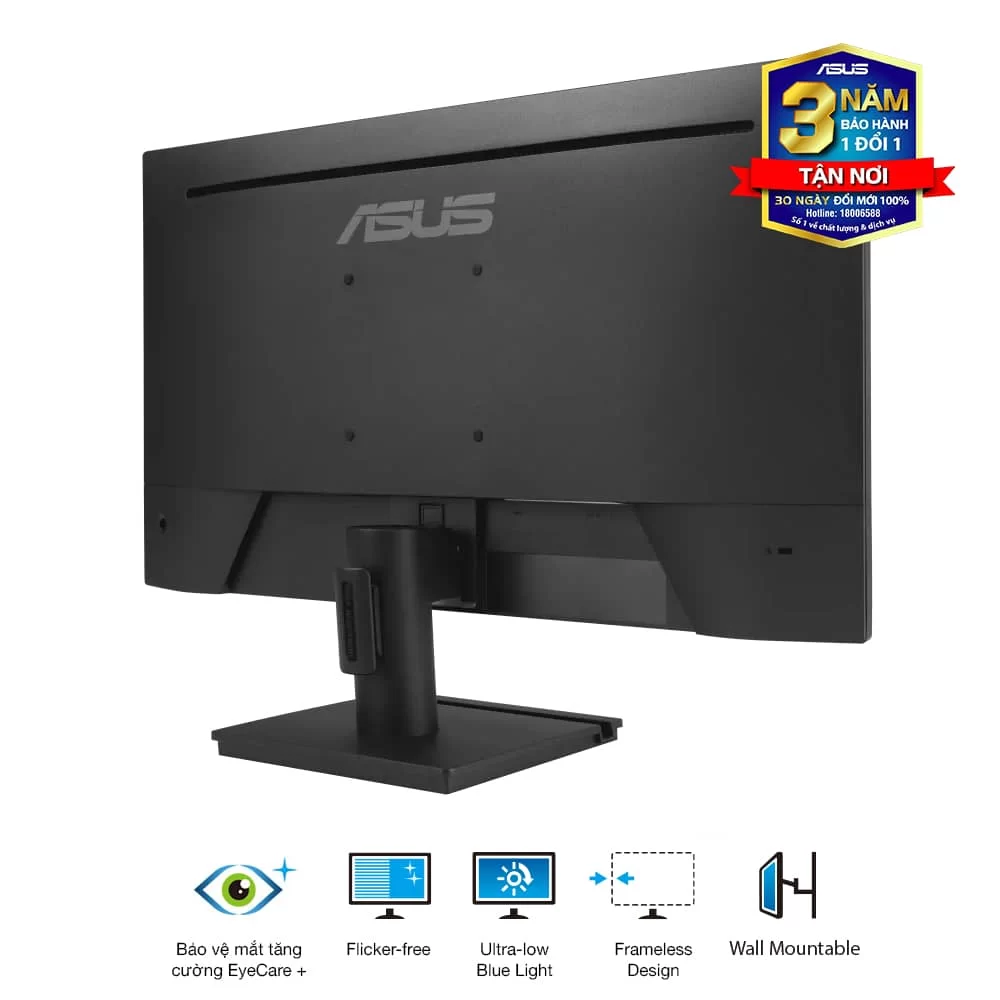 ASUS VA249HG Eye Care Monitor - 24 inch, IPS, FHD (1920x1080) Frameless, 99% sRGB, 120Hz, 1ms MPRT, HDMI + VGA 6 ASUS VA249HG Eye Care Monitor - 24 inch, IPS, FHD (1920x1080) Frameless, 99% sRGB, 120Hz, 1ms MPRT, HDMI + VGA - Ảnh 6