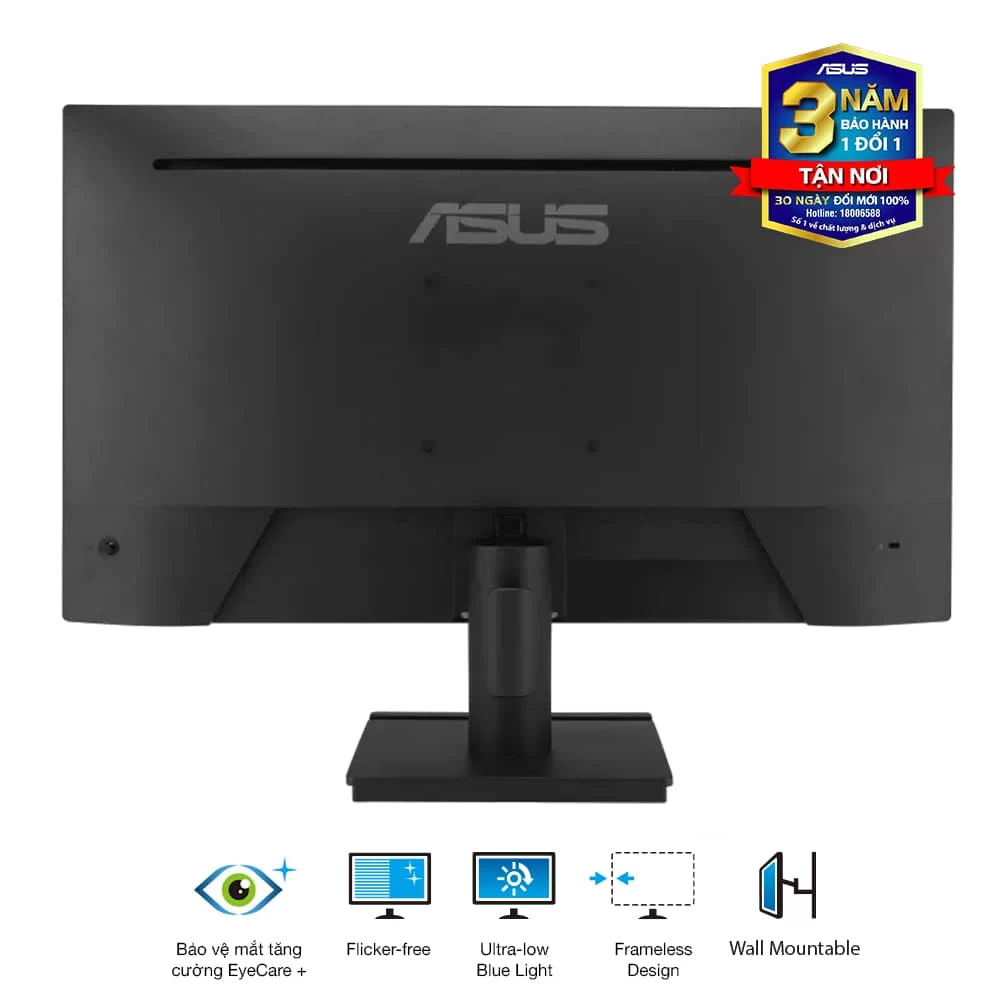 ASUS VA249HG Eye Care Monitor - 24 inch, IPS, FHD (1920x1080) Frameless, 99% sRGB, 120Hz, 1ms MPRT, HDMI + VGA 7 ASUS VA249HG Eye Care Monitor - 24 inch, IPS, FHD (1920x1080) Frameless, 99% sRGB, 120Hz, 1ms MPRT, HDMI + VGA - Ảnh 7