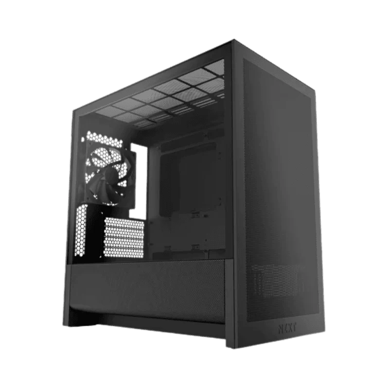 NZXT H3 Flow Black MATX Airflow Case - All Black, 1x F120Q (CV) Fan