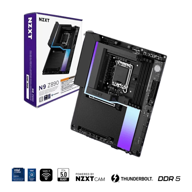 NZXT N9 Z890 Black Wi-Fi 7 Mainboard - Full Cover & RGB (N9-Z89XT-B1)
