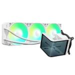Alternative view of TRYX PANORAMA SE ARGB 360 WHITE AIO Liquid CPU Cooler - 6.5inch curved screen, 360mm radiator, Asetek Adela pump, 3x ARGB Gen2 Fans