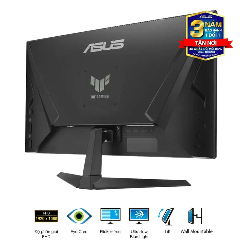 ASUS TUF VG259Q3A Gaming Monitor - 24.5" FHD 180Hz, Fast IPS, FreeSync™, 1ms (GTG), Stereo speaker, 99% sRGB 6 ASUS TUF VG259Q3A Gaming Monitor - 24.5" FHD 180Hz, Fast IPS, FreeSync™, 1ms (GTG), Stereo speaker, 99% sRGB - Ảnh 6