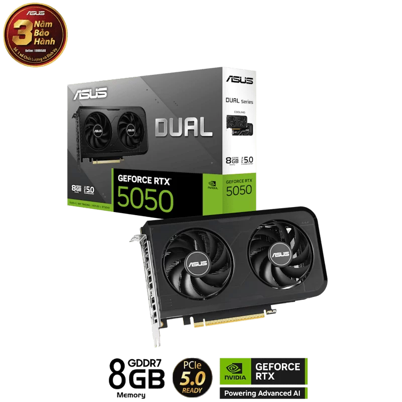 ASUS Dual GeForce RTX 5050 8GB GDDR6 (DUAL-RTX5050-8G) Graphics Card