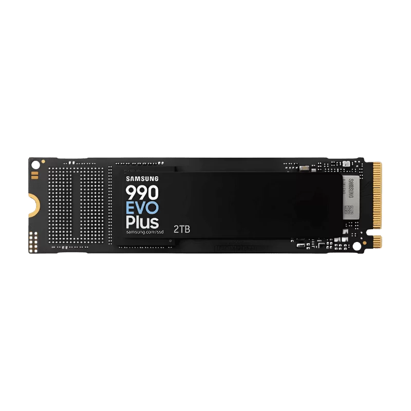 Samsung 990 EVO Plus 2TB (MZ-V9S2T0BW) SSD - M.2 2280 NVMe 2.0, PCIe Gen 4x4, Gen 5x2, 6.300 MB/s write, 7.250 MB/s read