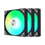 Alternative view of TRYX ROTA SL ARGB 120 Triple Pack Black Fan - Regular Flow, 3x120mm PWM, Daisy Chain Magnetic Connection