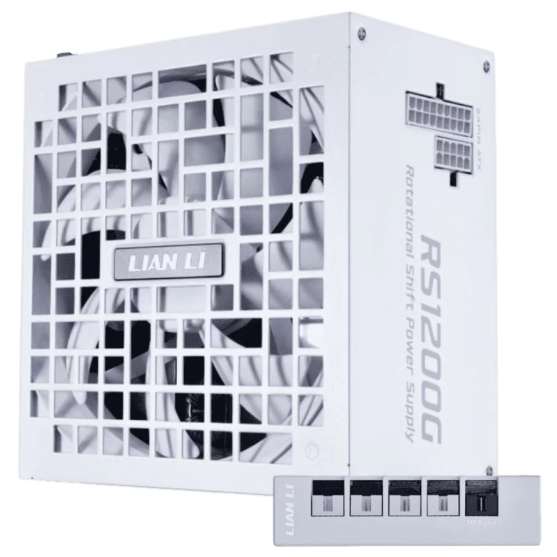 Lian Li RS RS1200G 1200W White Rotational Shift Fully Modular ATX PSU - 1200W ATX12V v3.1 PCIe 5.1, 80 Plus Gold, Full Modular