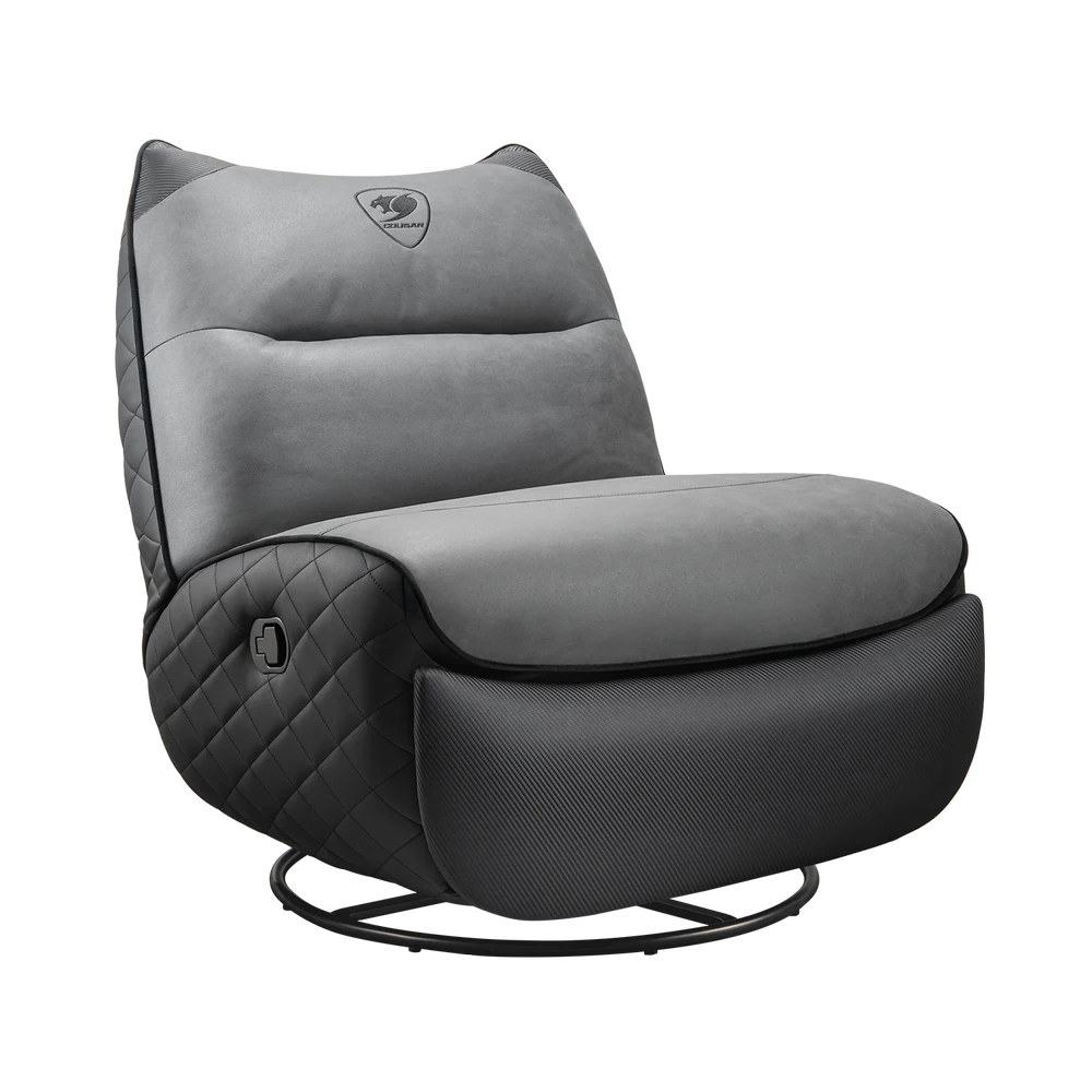 Cougar OVERLORD NEO Gaming Sofa Chair - Leather-like fabric + PVC leatherette, Grey Black, 150kg weight support