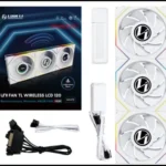 Lian Li UNI FAN TL120 LCD Wireless Reverse Blade Triple White Fan (12RTLLCD1W3W) - 3x 120mm fans, 2.4 GHz Wireless Signal for RGB & Fan Control 5 12RTLLCD1W3W