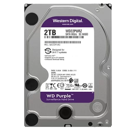 Western Digital Purple 2TB WD23PURZ HDD - 3.5 inch, 5400 RPM, 64MB Cache, SATA III